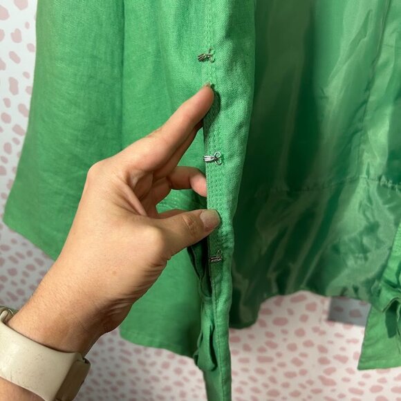 JM Collection 100% Linen Women's 16 Plus Green Chartreuse Blazer City Jacket - Picture 8 of 11